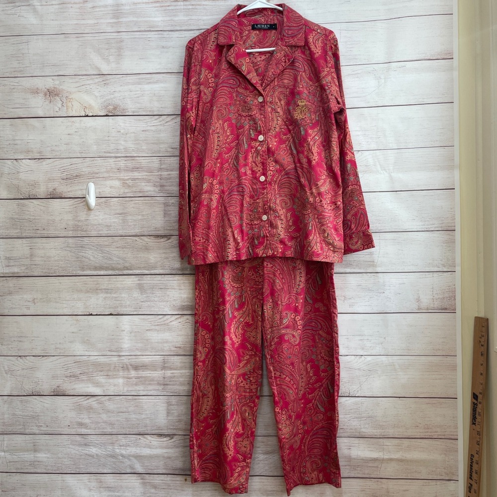 LAUREN RALPH LAUREN PAJAMAS IN ROSE PINK PAISLEY‎